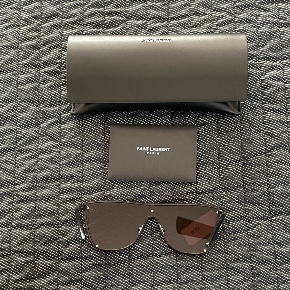 Saint Laurent Black Sunglasses with Case - Picture 7 of 8